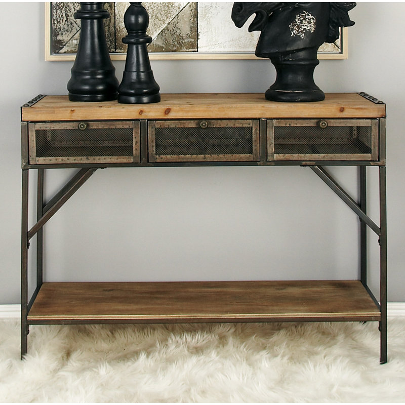 Cole & Grey Wood Metal Console Table & Reviews Wayfair